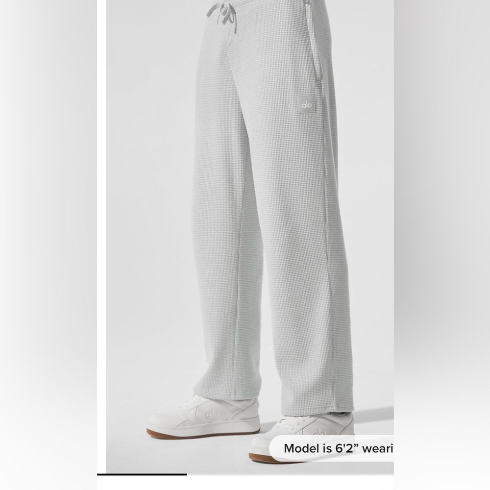 ALO Yoga Micro Waffle High Waisted wide leg pant XS